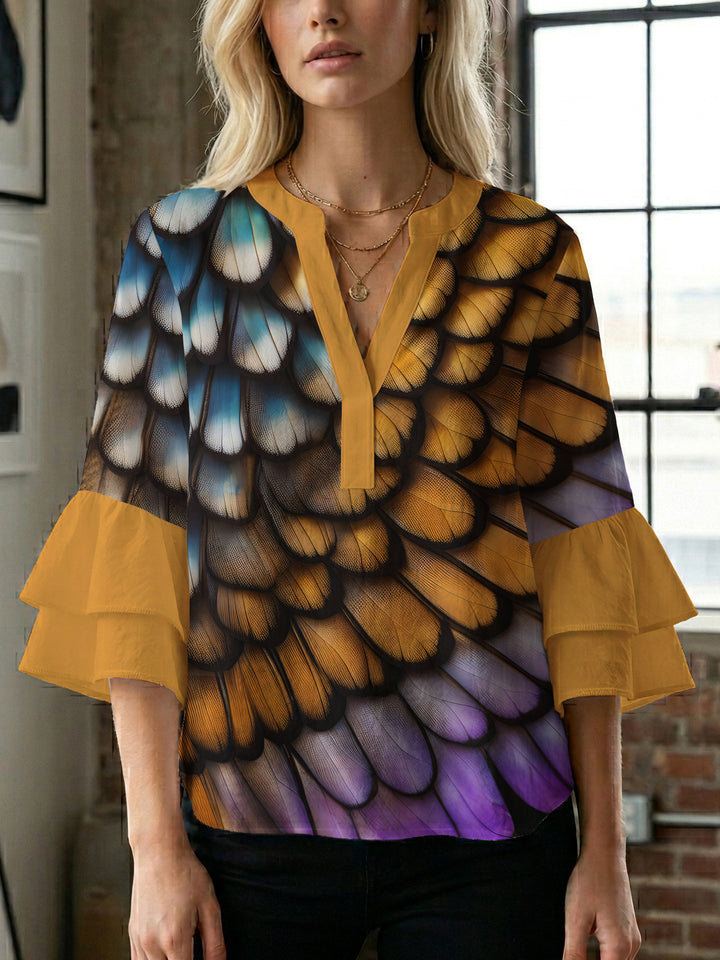 Women's artistic top with ruffled sleeves Lune London