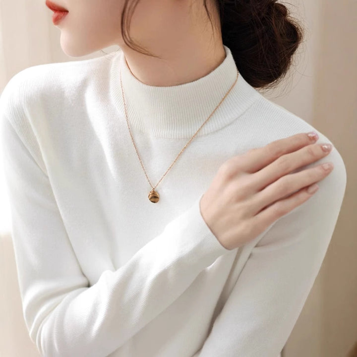 Pull élégant à col roulé pour femmes en mélange de coton de haute qualité Chic & Stil