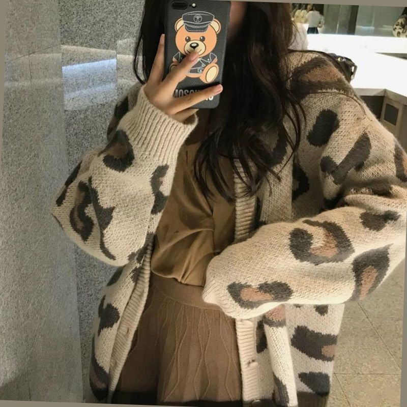 Lune London Leopard Print Knit Jacket for Women