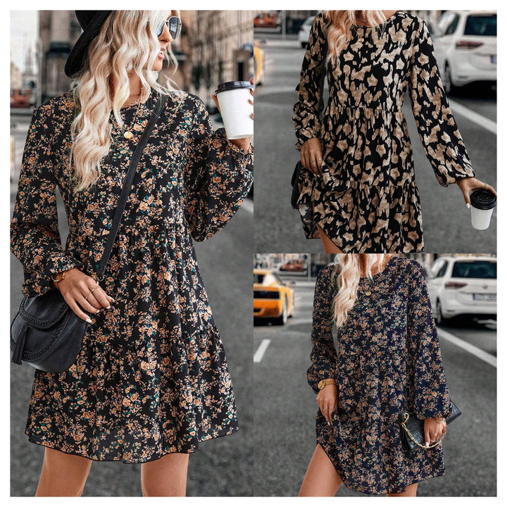 Casual dress for ladies with voluminous sleeves and playful floral accents Lune London