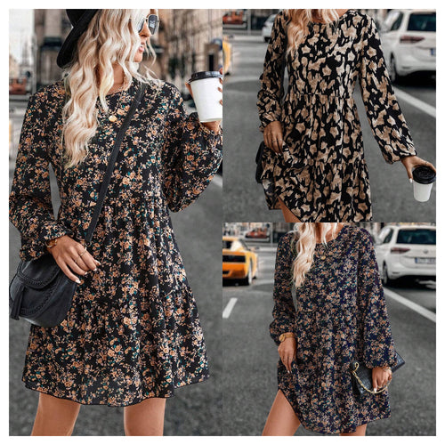 Casual dress for ladies with voluminous sleeves and playful floral accents Lune London