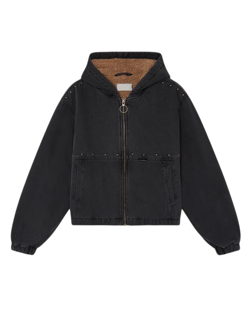 Veste en denim pour femmes avec capuche et poches Chic & Stil