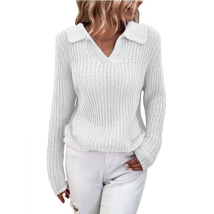 Lune London Women's V Neck Knitted Sweater