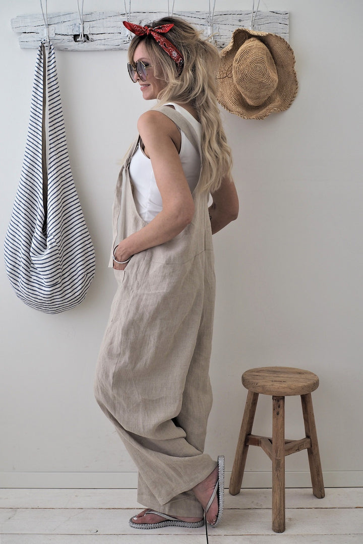 Ladies Casual Wide Leg Jumpsuit with Practical Pockets Lune London