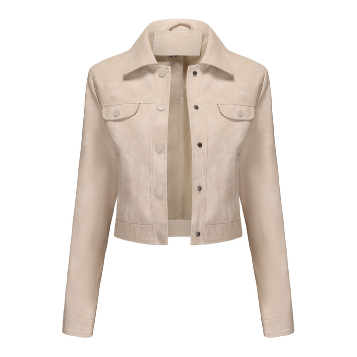Chic and style short leather jacket for ladies
