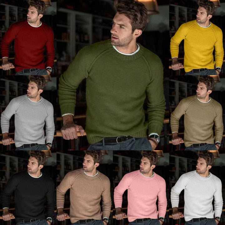 Crew neck pullover for men in fine knit Lune London