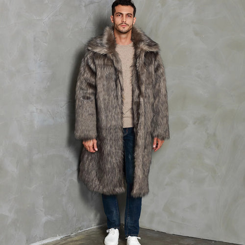 Luxury faux fur coat for men with voluminous details Lune London