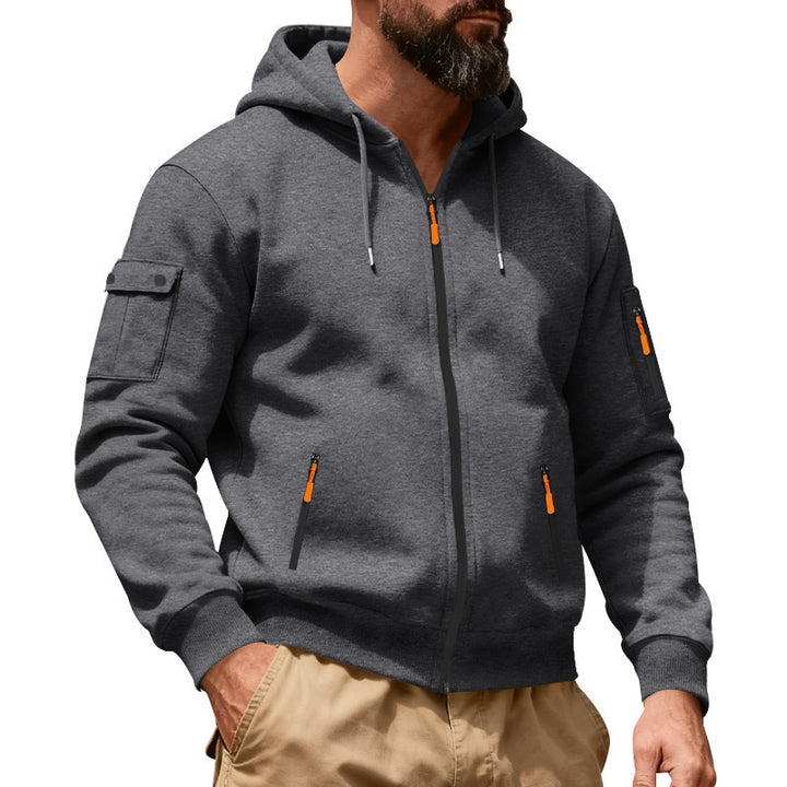 Men's sporty hoodie with practical zip pockets Lune London