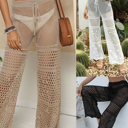 Lune London crochet bikini top and mesh pants set