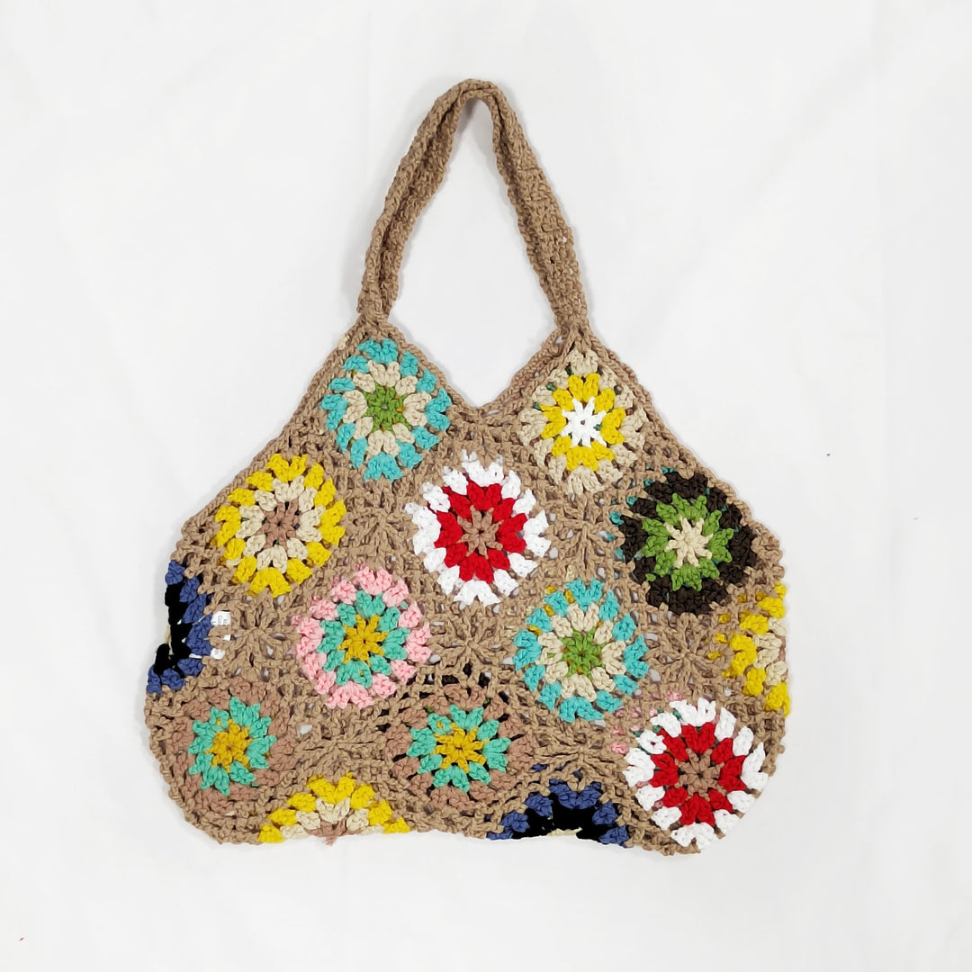 Ladies Grandmother Crochet Square Chic Transport Bag