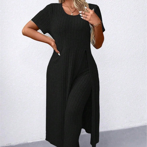 Chic Maxi Skirt and Ripp Leggings Set for Women