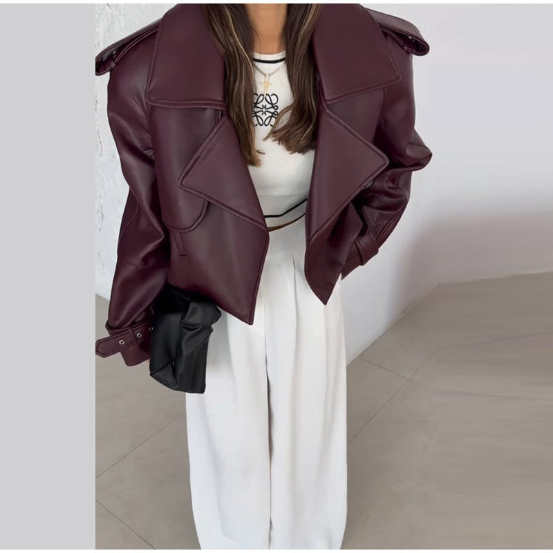 Women's oversized biker jacket with voluminous sleeves Lune London