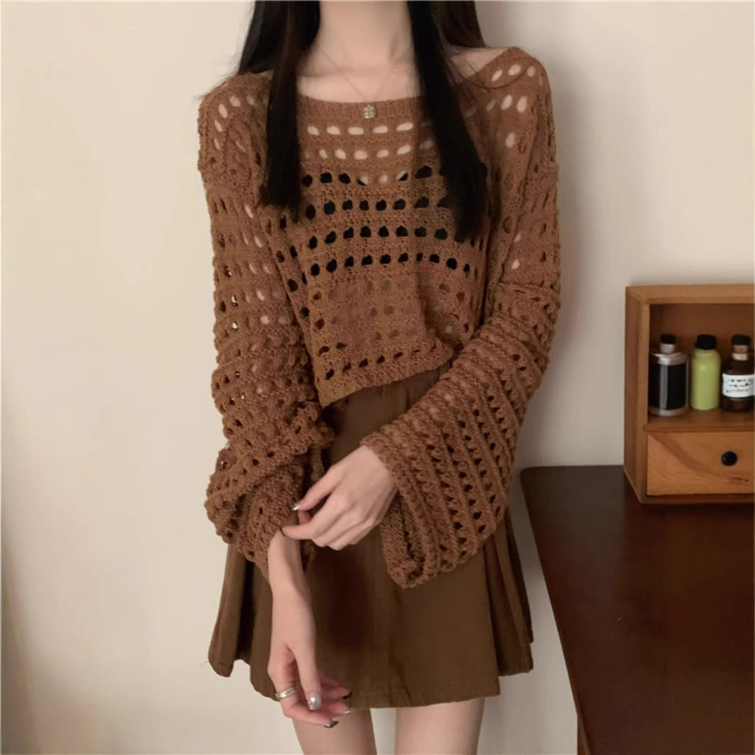 Women oversized and airy crochet sweater with a loose fit Lune London