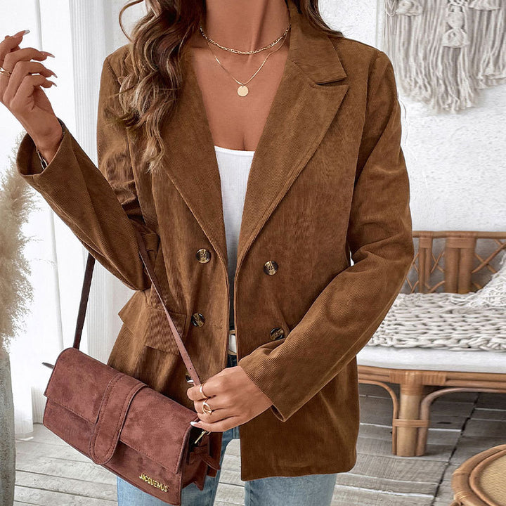 Elegant corduroy jacket for women double-breasted style Lune London