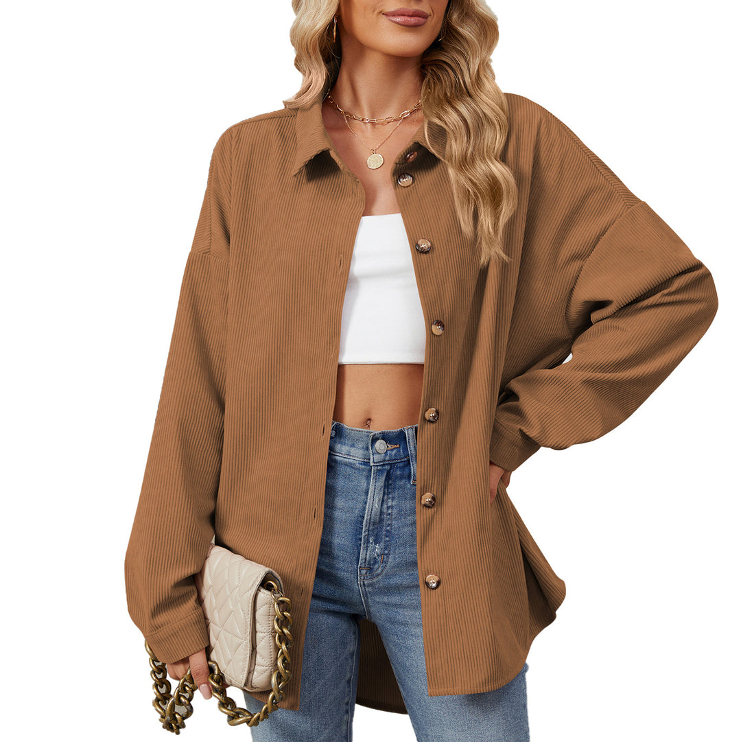 Ladies Oversized Corduroy Garment with Snap Buttons Lune London