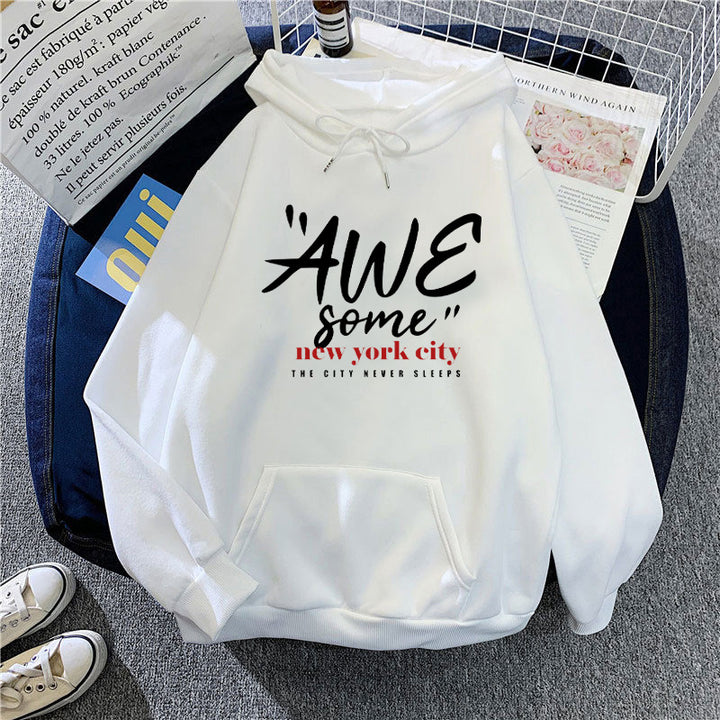 Women's hoodie with stylish New York lettering Chic & Stil