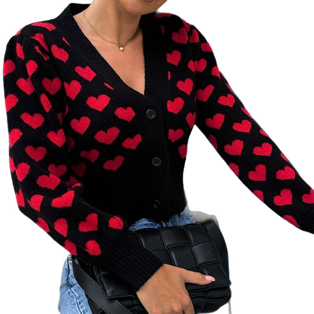 Lady cardigan with heart-shaped pattern and decorative buttons Lune London