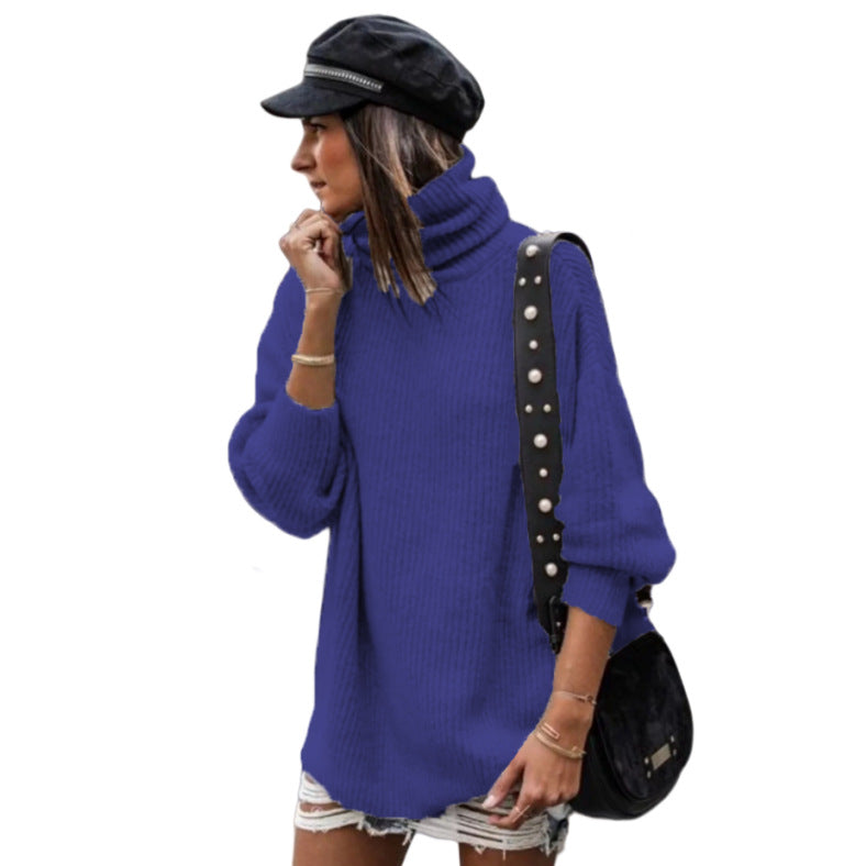 Ladies oversized trendy turtleneck sweater Lune London