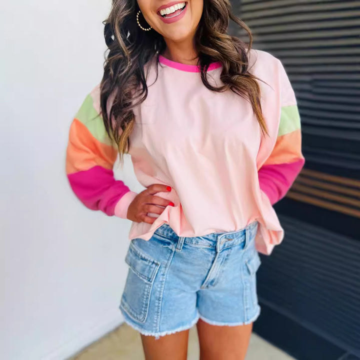 Ladies casual sweatshirt with contrasting sleeves Lune London