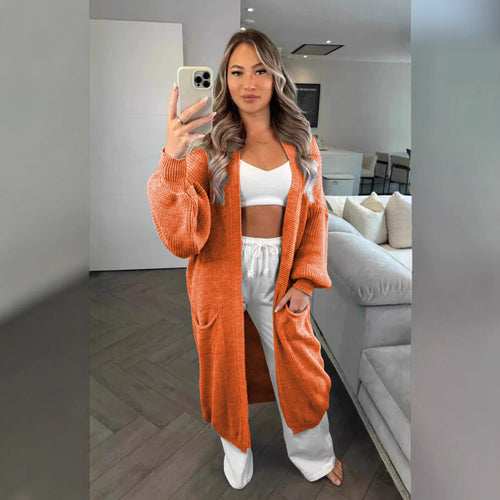 Chunky knit cardigan for women with a relaxed oversized style with practical pockets Lune Londonl
