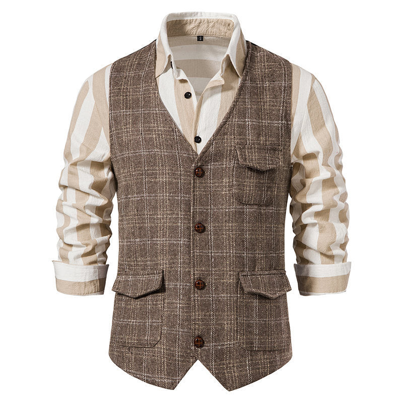 Veste élégante pour hommes au motif à carreaux classique avec poches pratiques Lune London