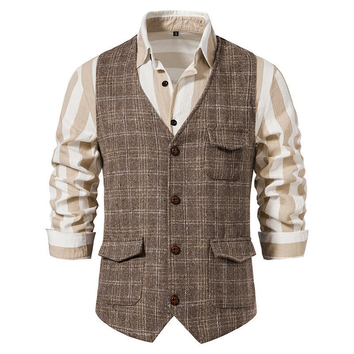 Veste élégante pour hommes au motif à carreaux classique avec poches pratiques Lune London