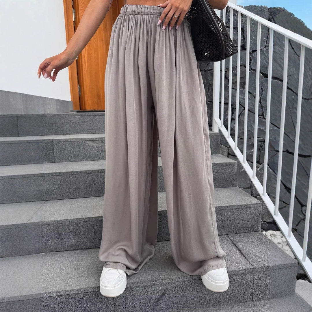 Pantalons palazzo légers pour femmes avec taille élastique et coupe large Chic & Stil