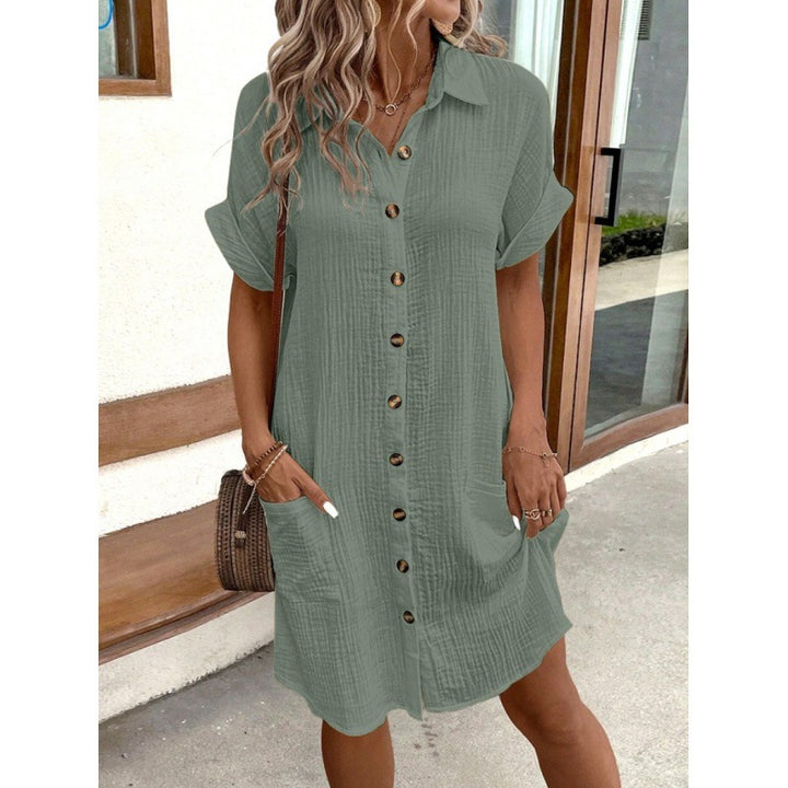 Shirt dress for women with practical pockets and elegant button design Lune London