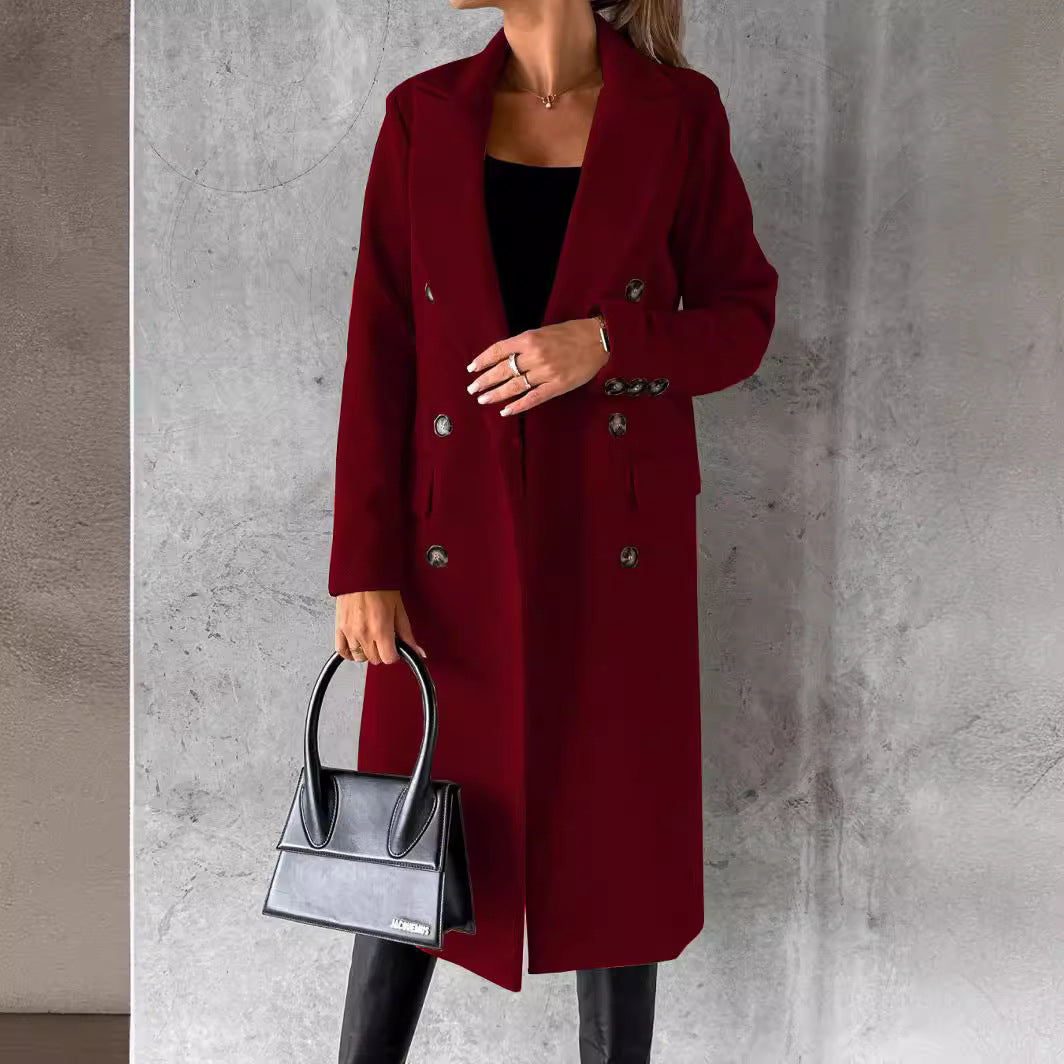 Ladies elegant and timeless double-breasted coat Lune London