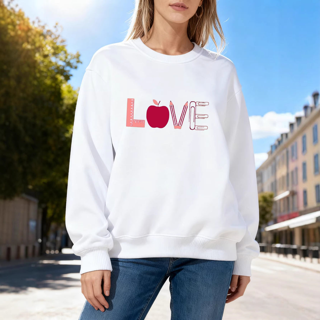 Sweat-shirt pour femmes avec motif créatif d'amour Chic & Stil