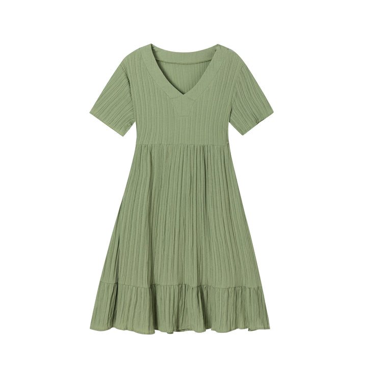 Lune London V neck flared midi dress for ladies