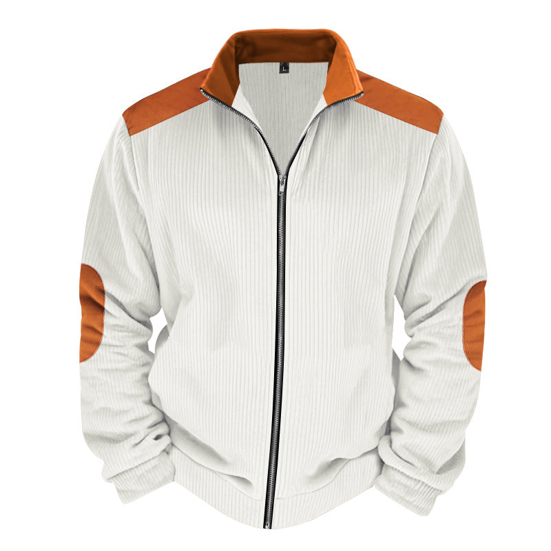 Sporty zip-up jacket for men with ribbed structure and contrasting sleeves Lune London