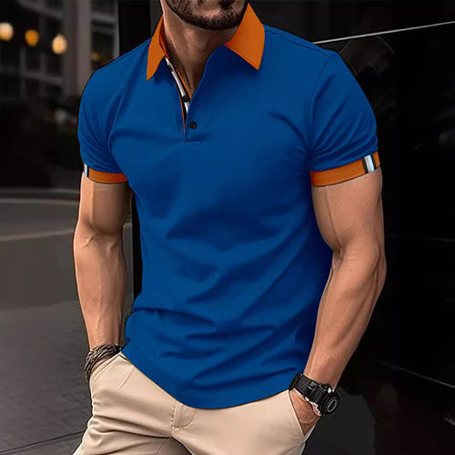 Men's performance polo with contrasting details Lune London