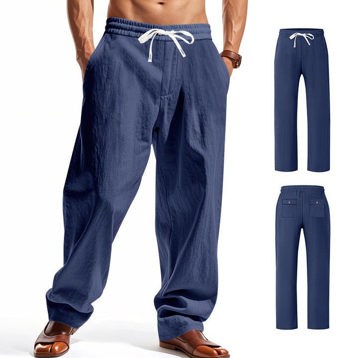 Light casual pants for men with elastic waist and practical pockets Lune London