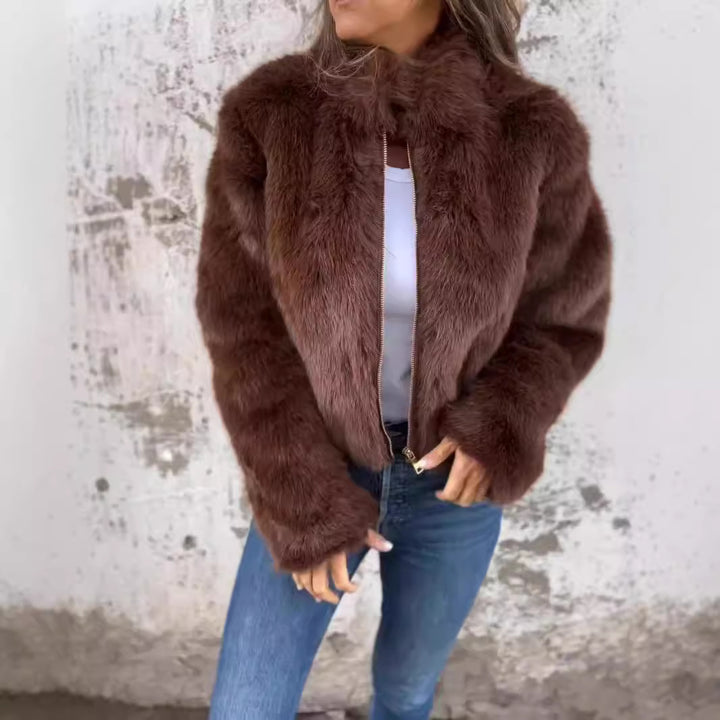 Lune London Faux Fur Bomber Jacket for Women