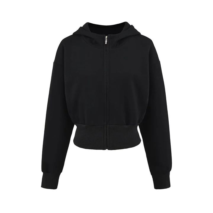 Sporty women's hoodie jacket with a relaxed fit and practical zippered pockets Lune London