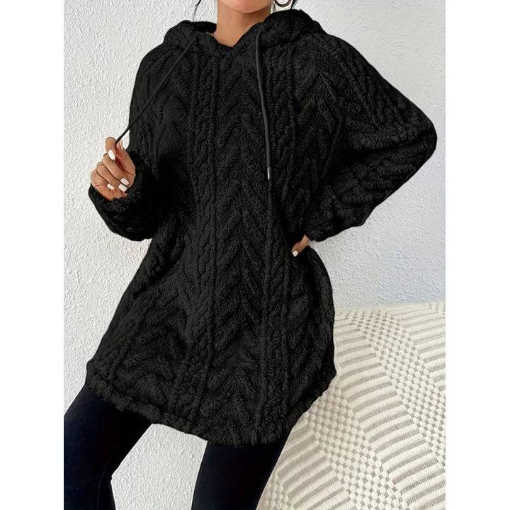 Cozy knit jacket for women with hood and side pockets Lune London