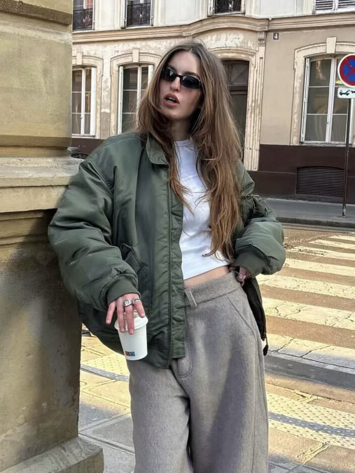 Cropped sporty bomber jacket for women with practical pockets Lune London