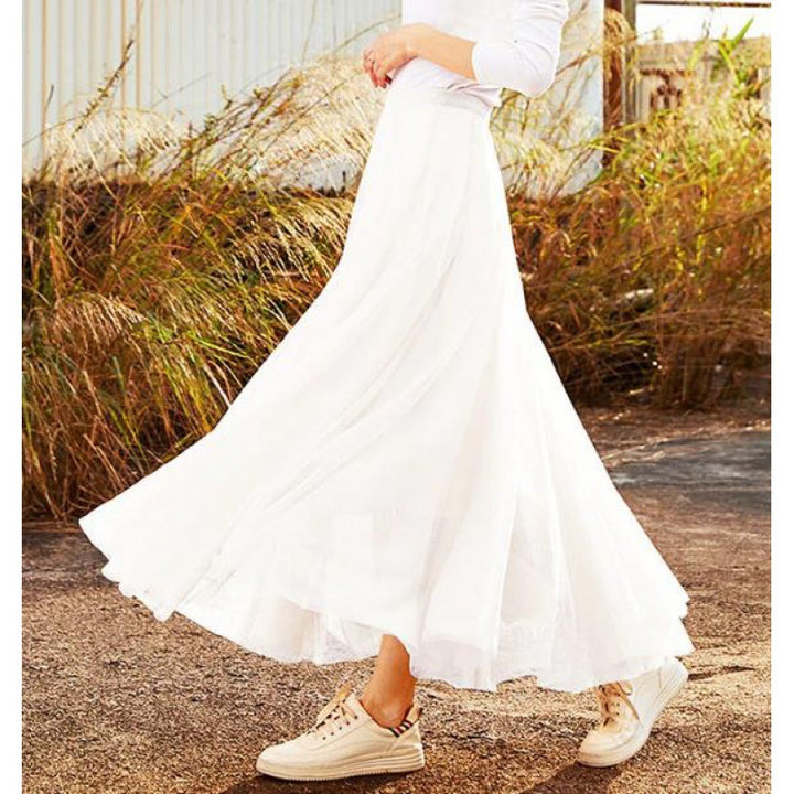 Fluid maxi skirt for women with wide hem Lune London