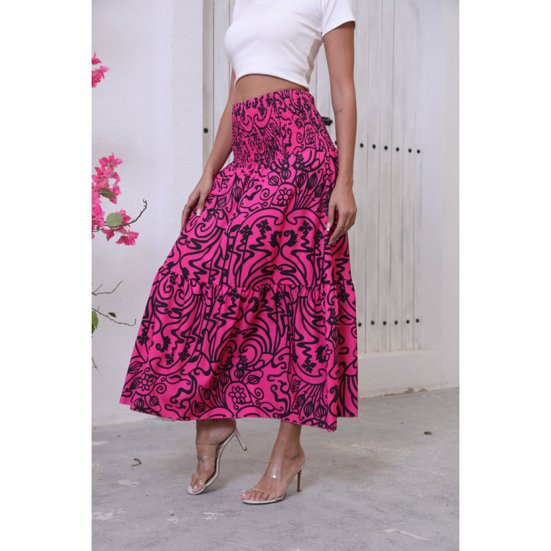 Lune London Abstract Floral Pattern Maxi Women Skirt