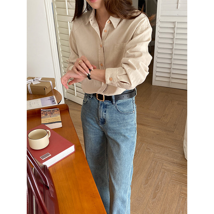 Women's casual button-down blouse made of high-quality cotton blend Chic & Stil