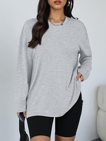 T-shirt à manches longues pour femmes avec fentes latérales Chic & Stil