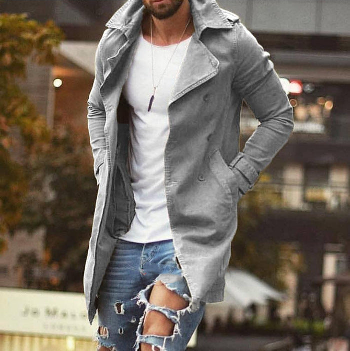 Casual trench coat for men with double-breasted buttons and elegant flap Lune London