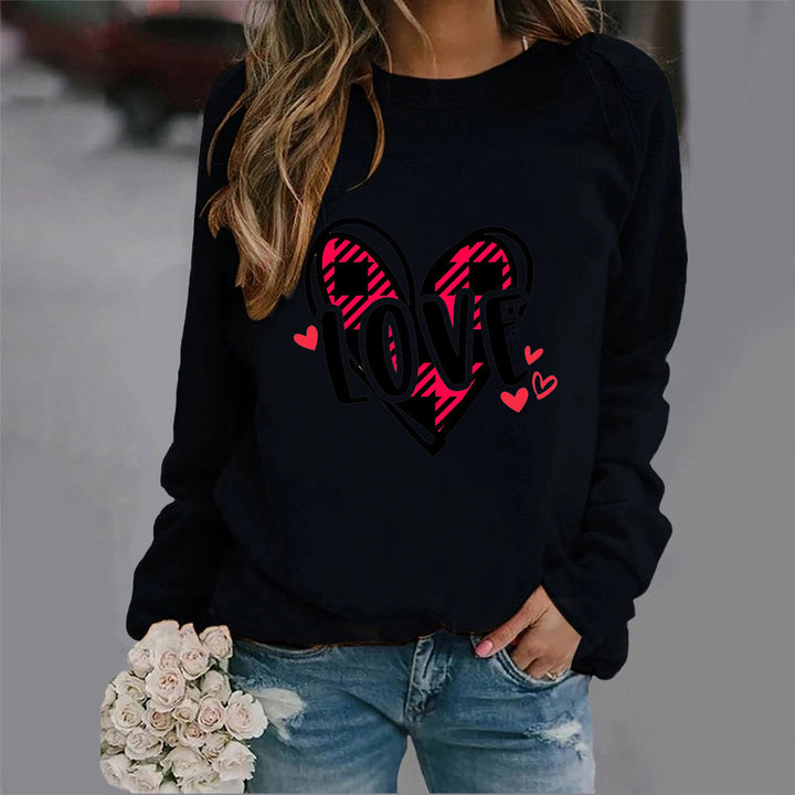 Sweat-shirt pour femmes avec design créatif de cœur et coupe décontractée Chic & Stil