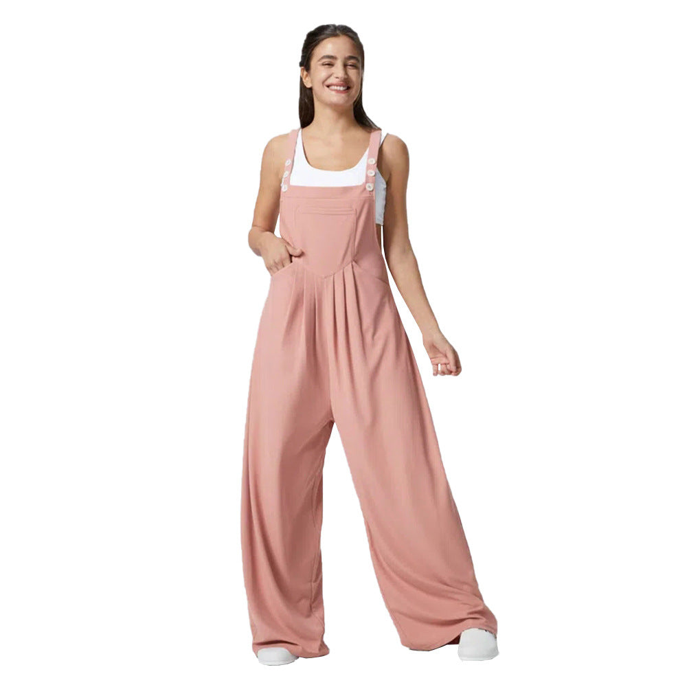 Combinaison décontractée pour femmes avec jambes larges et élégant détail de bouton Chic & Stil