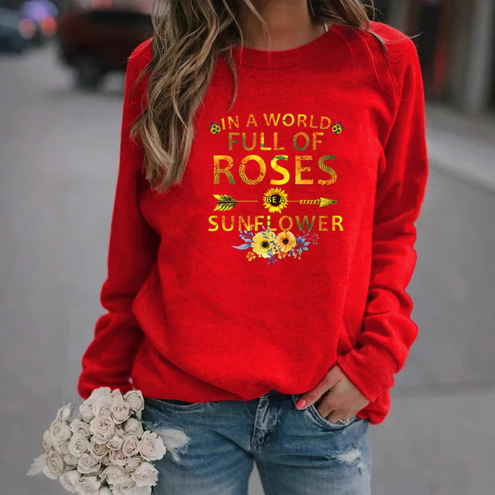 Sweat-shirt femme avec design inspirant et décoration florale Chic & Stil