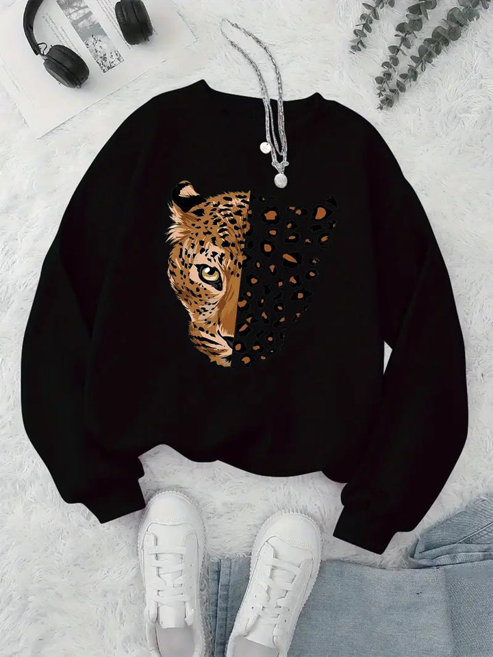 Sweatshirt femme avec motifs léopard Chic & Stil