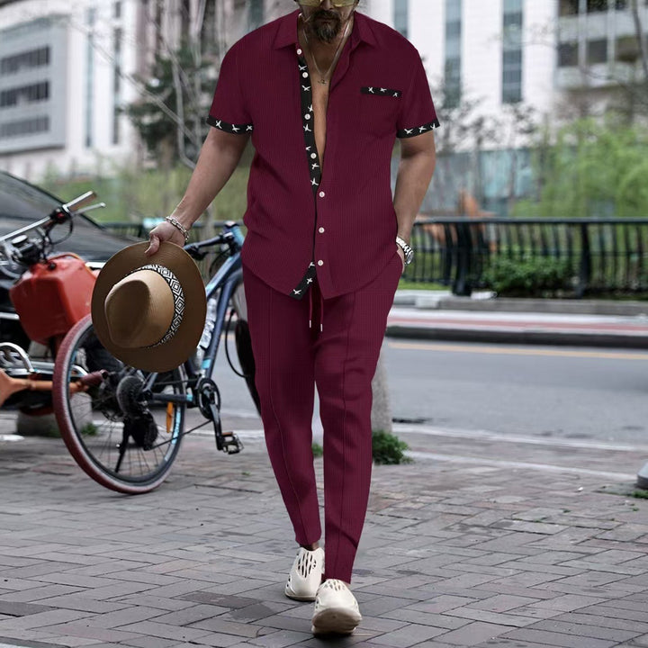Men's chic short sleeve shirt and slim pants ensemble Lune London