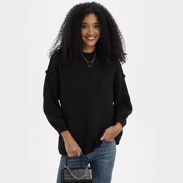 Elegant knitted sweater for women with high collar and relaxed fit Lune London