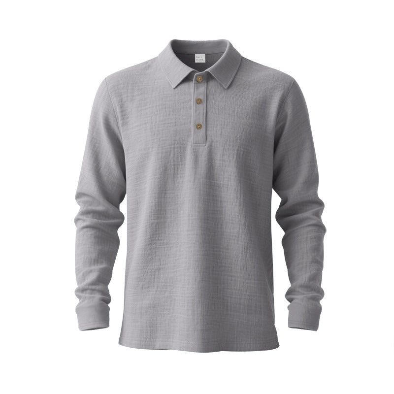 Men's long sleeve polo with structured design and trendy buttons Lune London